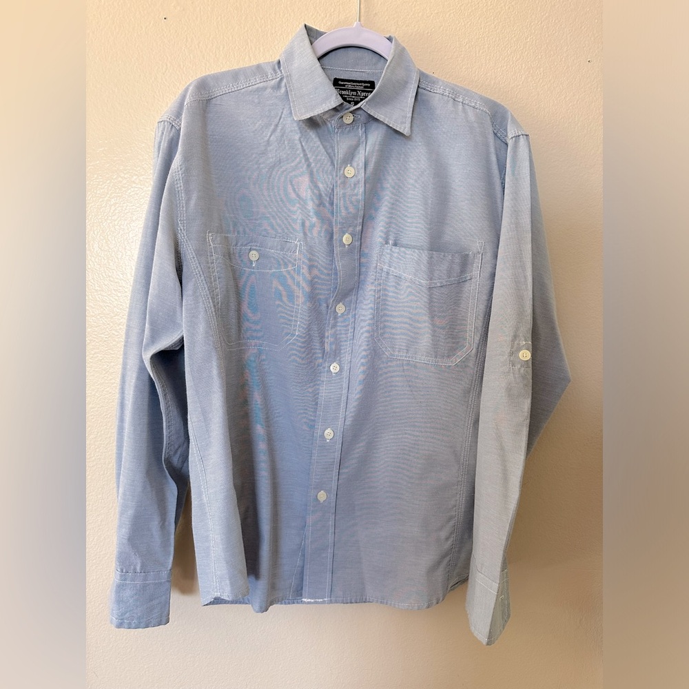 Brooklyn Xpress | Men’s Blue Long-Sleeve Button-Down Shirt